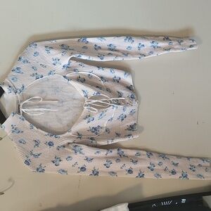 Danielle Guizio Floral Crop Top